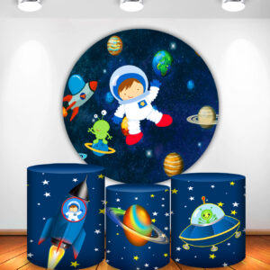 Conjunto Kit Painel Redondo + Trio Cilindro Astronauta Novo - Imagem 1
