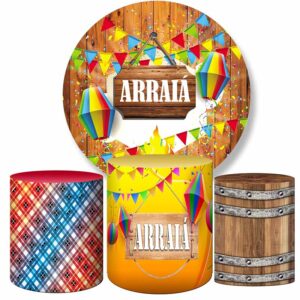Trio Festa Junina Arraial Capa Cilindros Tecido Veste Fácil - Imagem 1